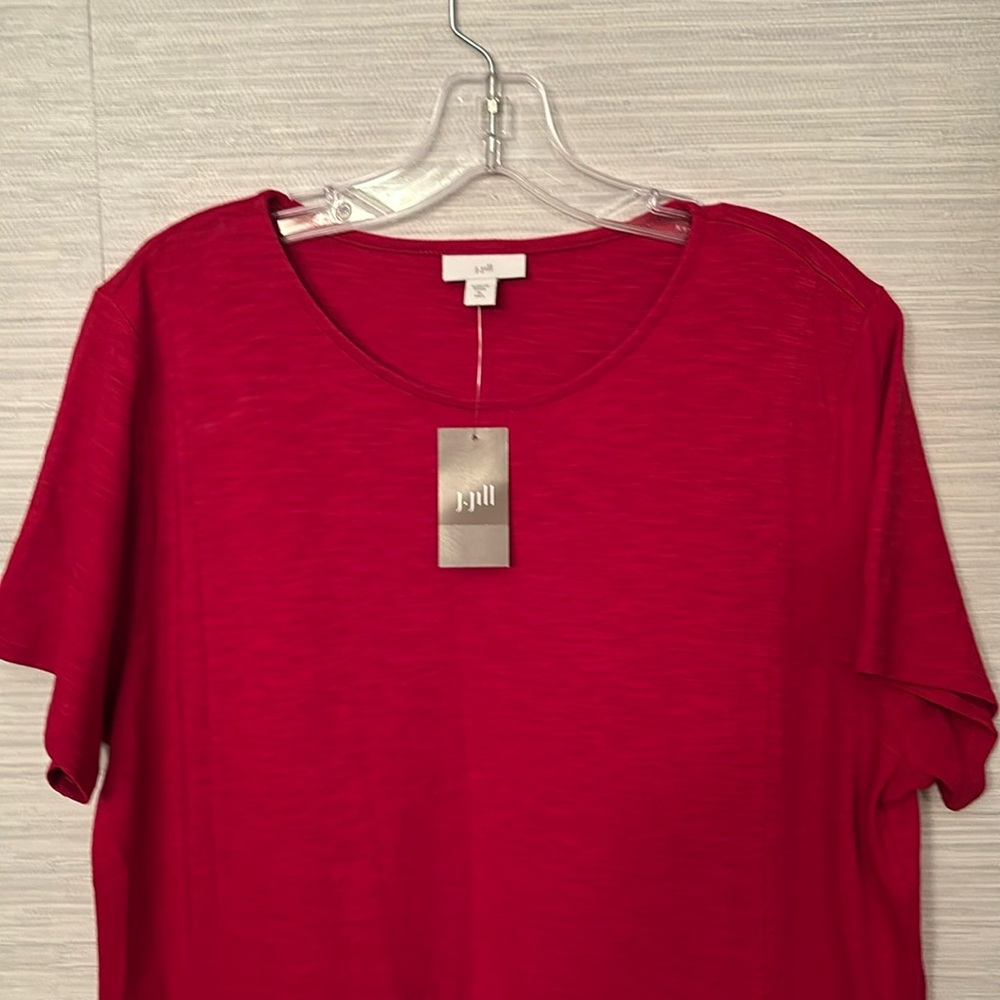 XLT J Jill Cotton red knit dress with pockets
